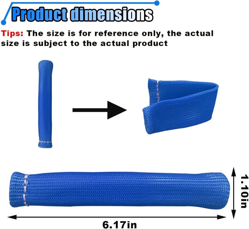 BDZMC 8PCS Spark Plug Wire Heat Shield Sleeve, 1500° Spark Plug Wire Cover Wrap for SBC BBC 350 454, 6 Inch Spark Plug Boot Protector Sleeve, Universal Sleeve Cover Replacement for Most Cars (Blue) - Image 2